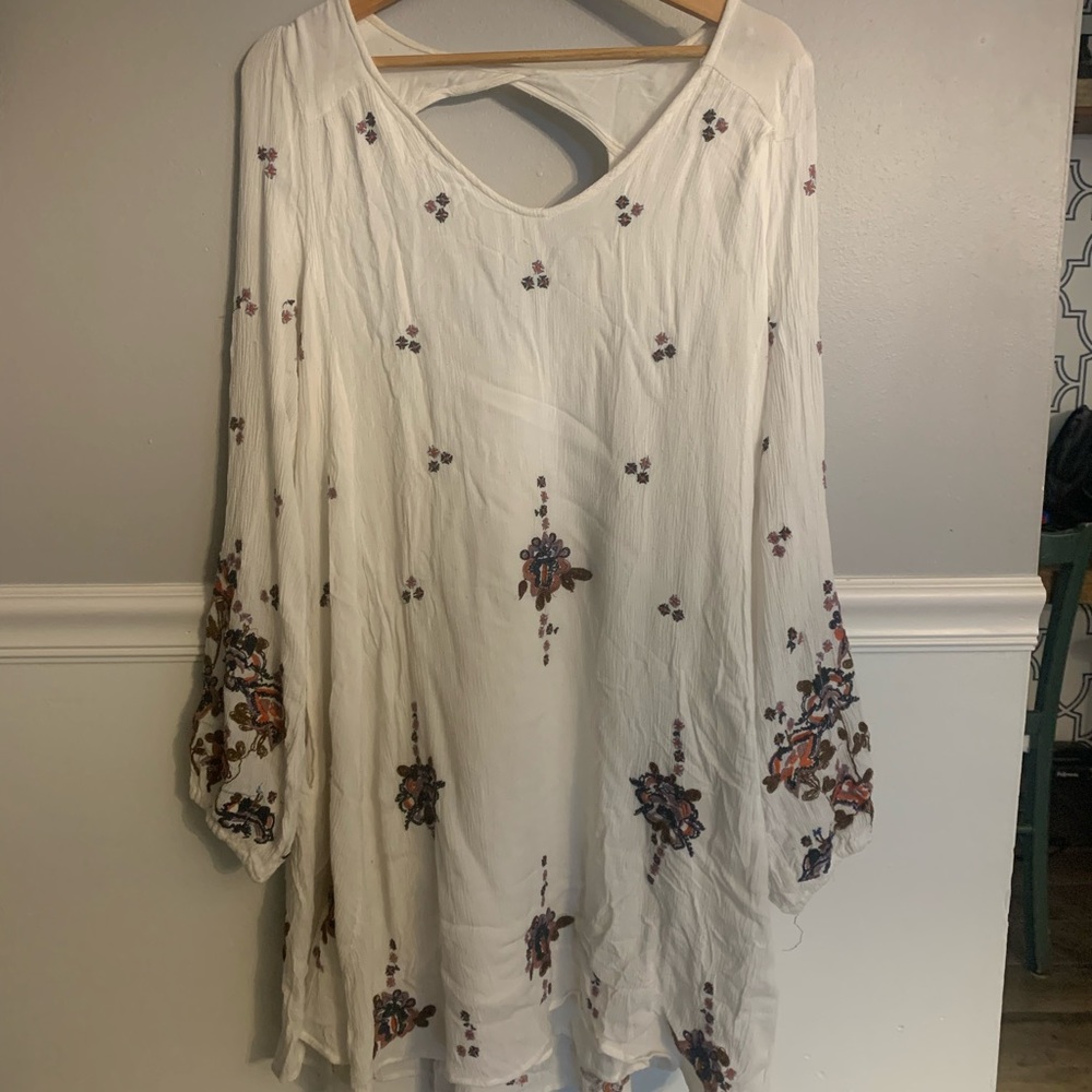 Free People Flowy Dress with Embroidery